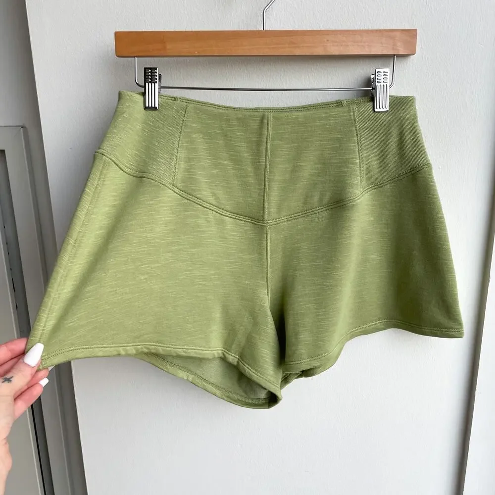 Anthropologie Daily Practice Shorts Womens S Green Corset Shorts Green Flowy